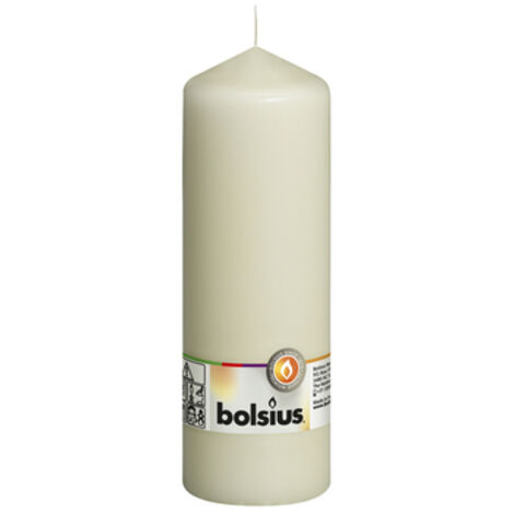 Bolsius Stumpenkerze elfenbein, Höhe 20 cm, Ø 6,8 cm Kerze Dekokerzen