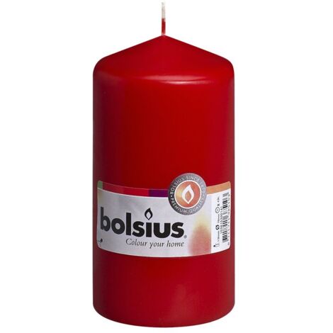 Bolsius Stumpenkerze rot, Höhe 13 cm, Ø 6,8 cm Kerze Dekokerzen