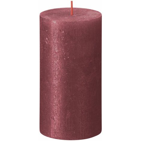 Bolsius Stumpenkerze Rustik Shimmer Rot 13 cm Stumpen- und Kugelkerzen