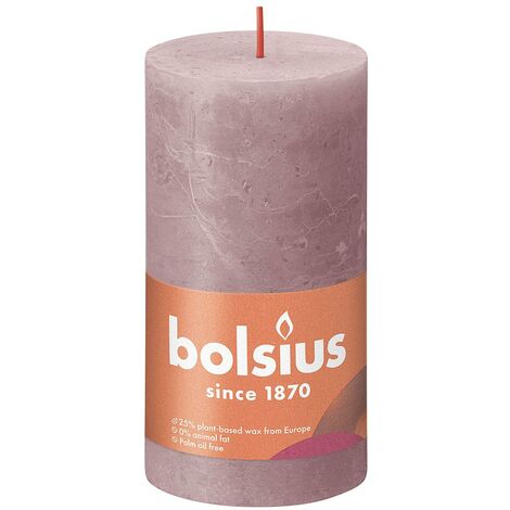 bolsius Stumpenkerze Rustiko Shine 13x7cm eschenrot