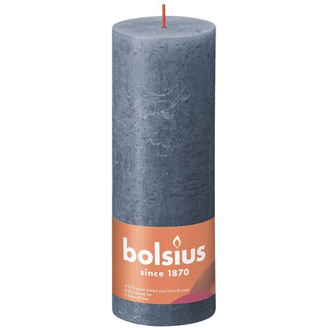 bolsius Stumpenkerze Rustiko Shine 19x7cm twilightblau