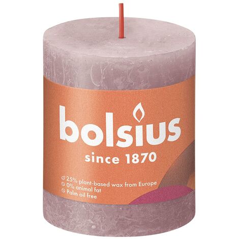 bolsius Stumpenkerze Rustiko Shine 8x7cm eschenrot