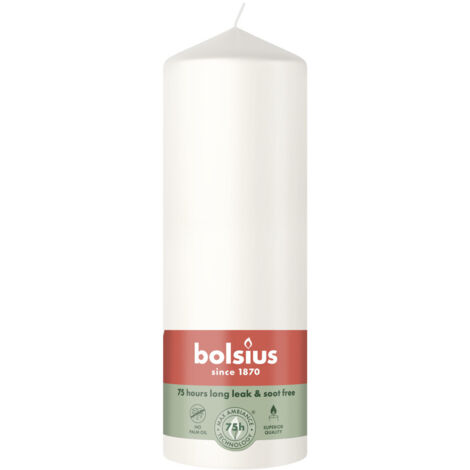 Bolsius Stumpenkerze weiß 20 cm Ø 6,8 cm