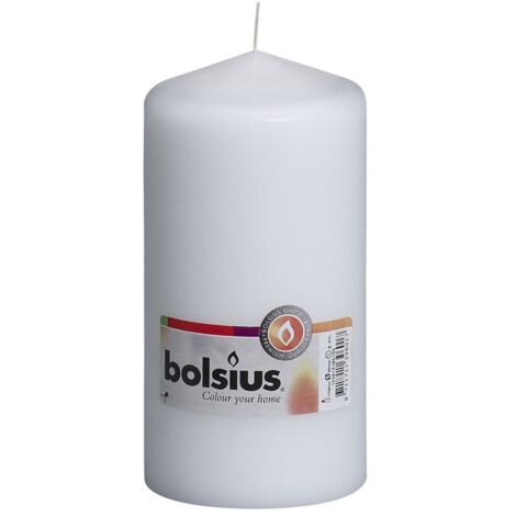 Bolsius Stumpenkerze weiß, Höhe 15 cm, Ø 7,8 cm Kerze Dekokerzen