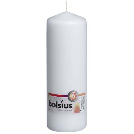 Bolsius Stumpenkerze weiß, Höhe 20 cm, Ø 6,8 cm Kerze Dekokerzen