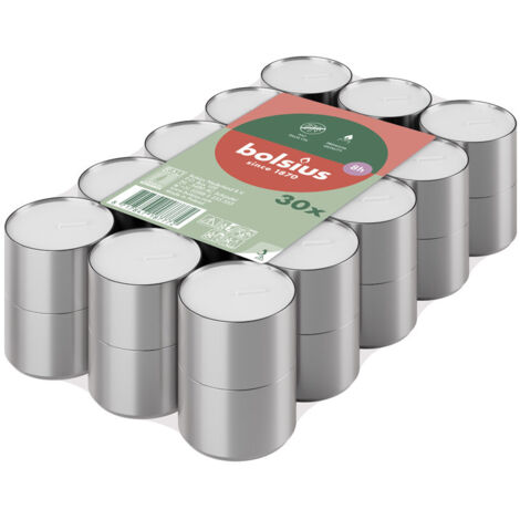 Bolsius Teelichter weiß 8h 30er Pack