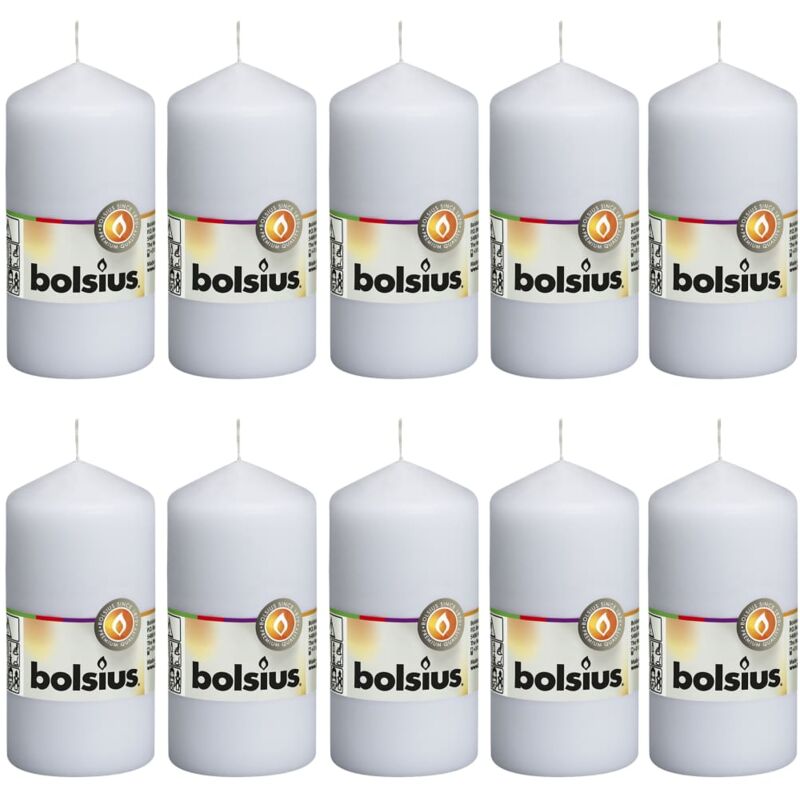 

Velas 10 unidades blancas 120x58 mm - Blanco - Bolsius