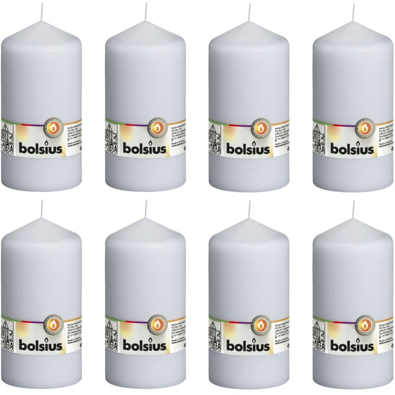 

Velas 8 unidades blancas 150x78 mm - Blanco - Bolsius