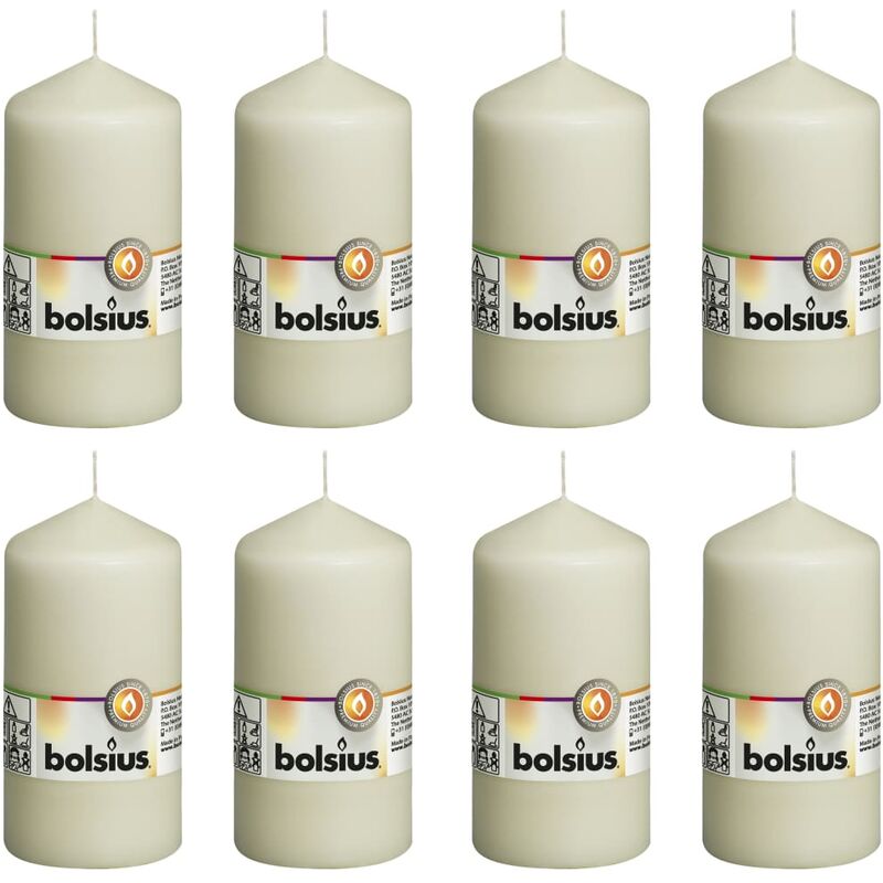 

Velas 8 unidades marfil 130x68 mm - Crema - Bolsius