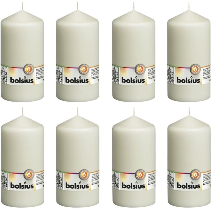 

Velas 8 unidades marfil 150x78 mm - Crema - Bolsius