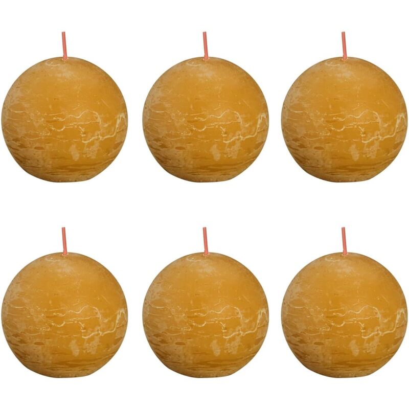 

Velas de bolas rústicas Shine 6 uds amarillo panal 76x190 mm - Amarillo - Bolsius