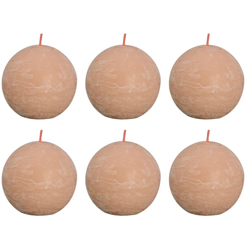 

Bolsius Velas de bolas rústicas Shine 6 uds rosa brumoso 76x190 mm - Rosa
