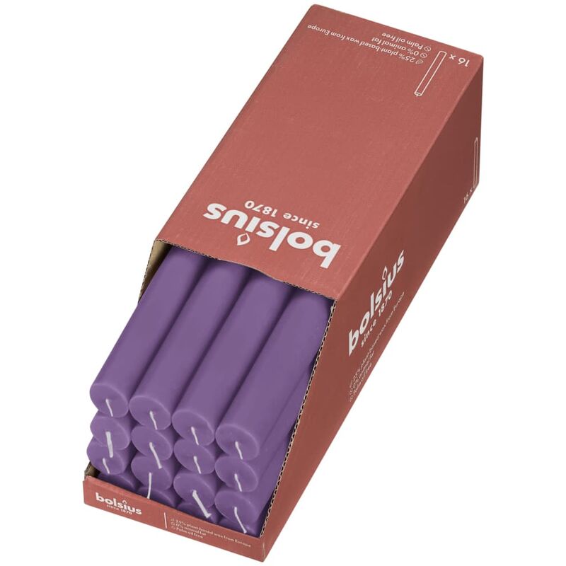 

Velas de mesa Shine 16 uds moradas 27 cm - Púrpura - Bolsius