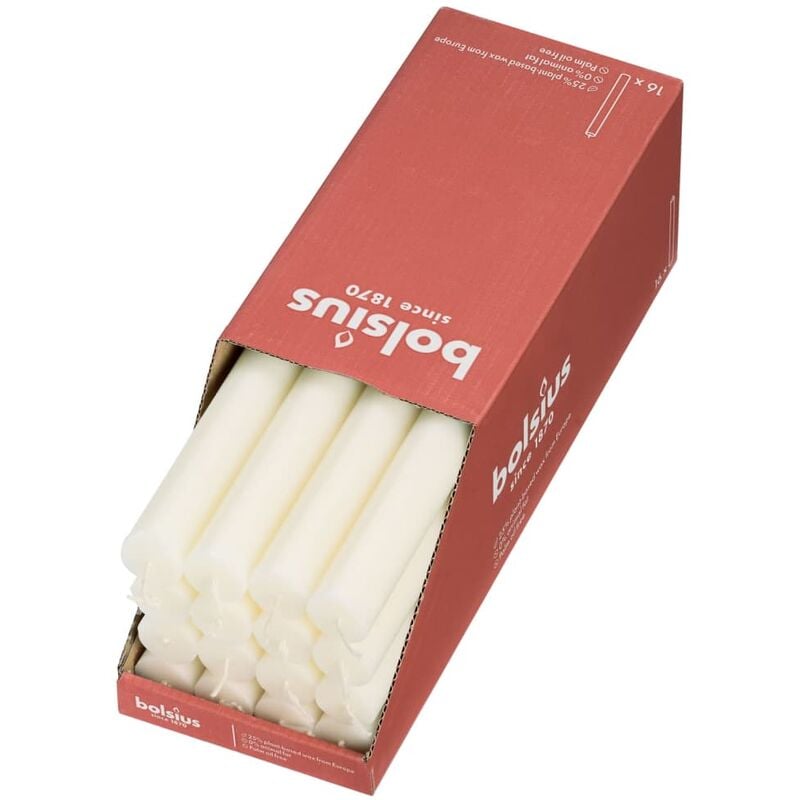 

Velas de mesa Shine 16 uds perla suave 27 cm - Blanco - Bolsius
