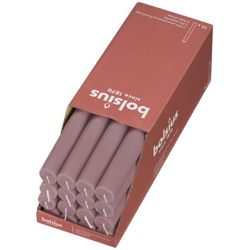 

Velas de mesa Shine 16 uds rosa ceniza 27 cm - Rosa - Bolsius