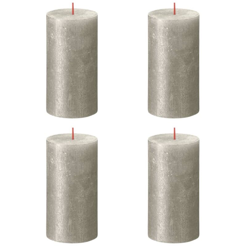 

Velas rústicas Shimmer 6 unidades color champán 130x68 mm - Bolsius