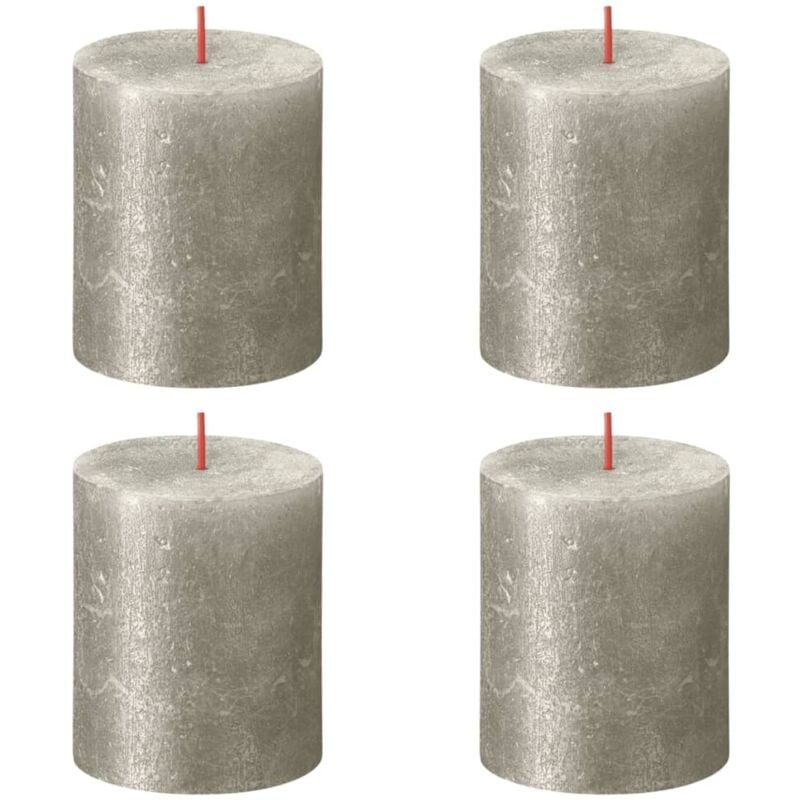 

Velas rústicas Shimmer 6 unidades color champán 80x68 mm - Bolsius