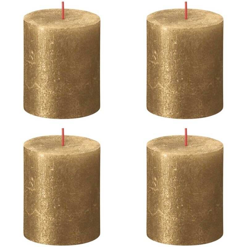 

Velas rústicas Shimmer 6 unidades dorado 80x68 mm - Bolsius