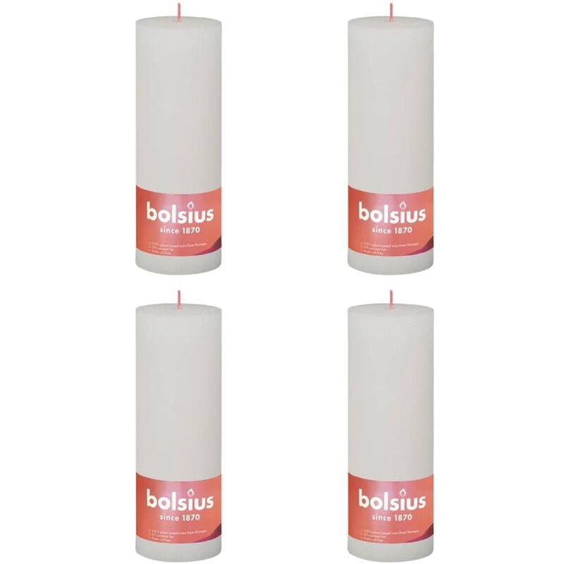 

Velas rústicas Shine 6 uds blanco turbio 190x68 mm - Blanco - Bolsius