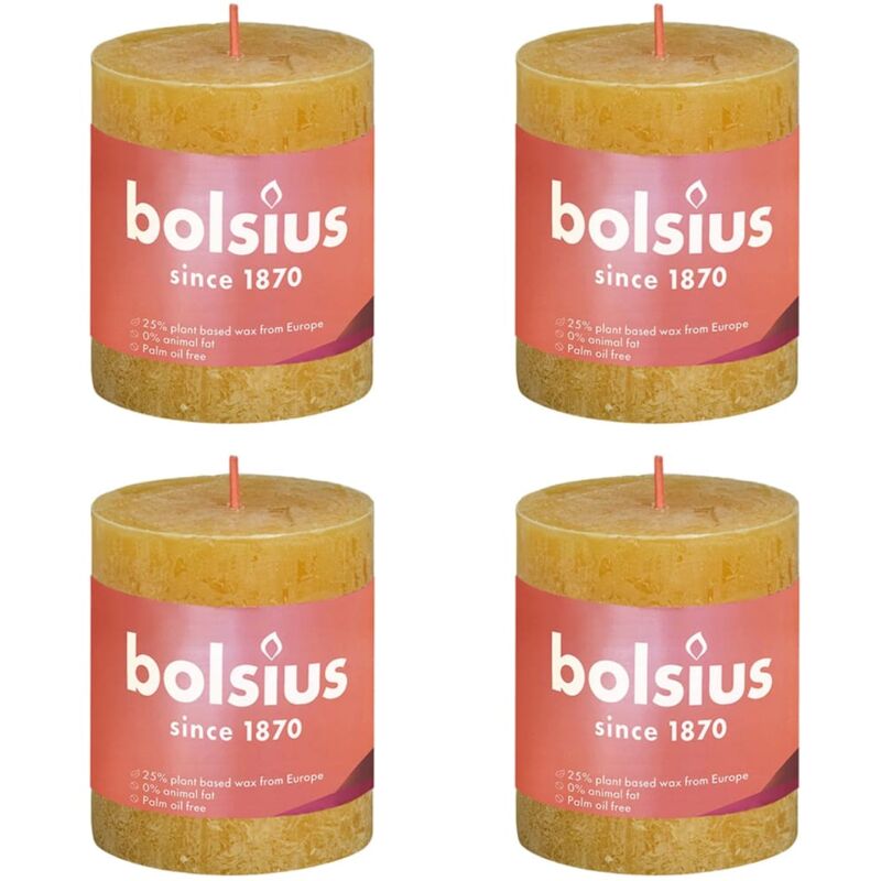 

Velas rústicas Shine 6 uds color amarillo colmena 80x68 mm - Amarillo - Bolsius