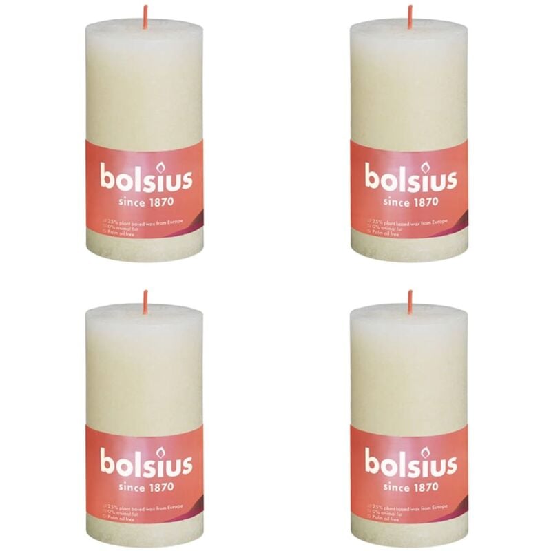 

Velas rústicas Shine 6 uds perla suave 130x68 mm - Crema - Bolsius