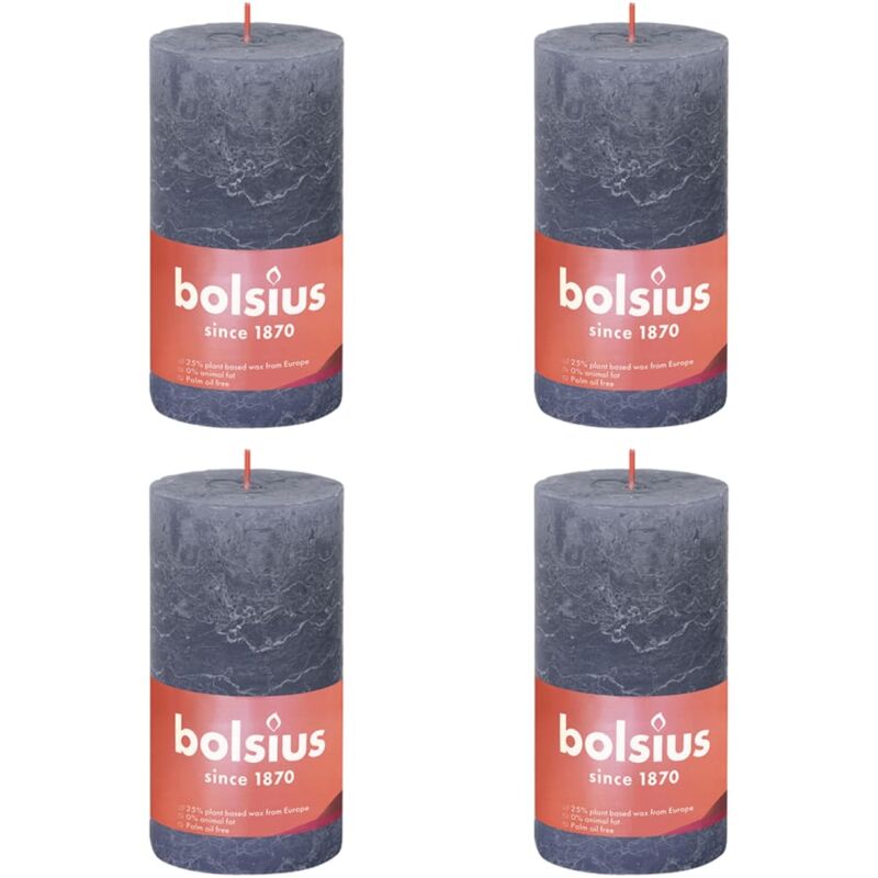 

Velas rústicas Shine 6 unidades azul crepúsculo 130x68 mm - Azul - Bolsius