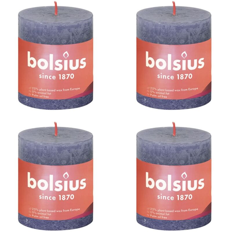 

Velas rústicas Shine 6 unidades azul crepúsculo 80x68 mm - Azul - Bolsius