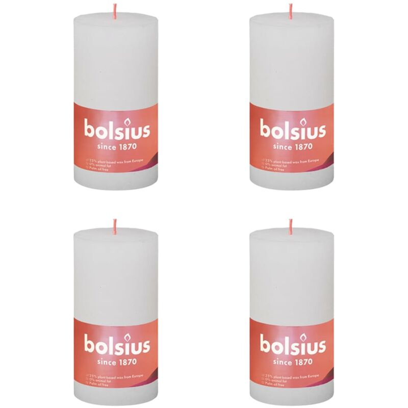 

Velas rústicas Shine 6 unidades blanco turbio 130x68 mm - Blanco - Bolsius