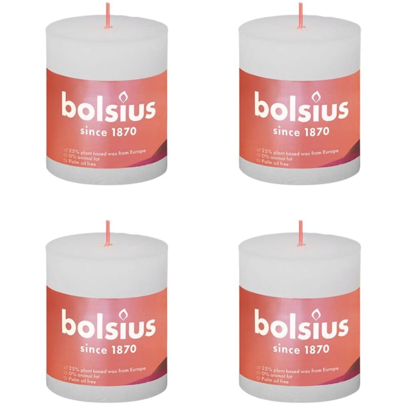 

Velas rústicas Shine 6 unidades blanco turbio 80x68 mm - Blanco - Bolsius