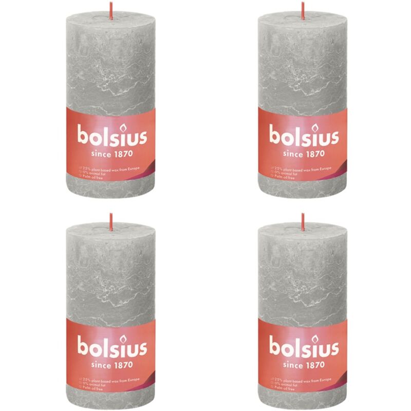

Velas rústicas Shine 6 unidades gris arena 130x68 mm - Gris - Bolsius