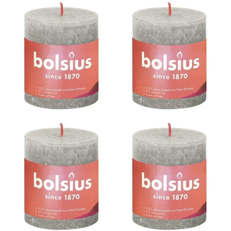 

Velas rústicas Shine 6 unidades gris arena 80x68 mm - Gris - Bolsius