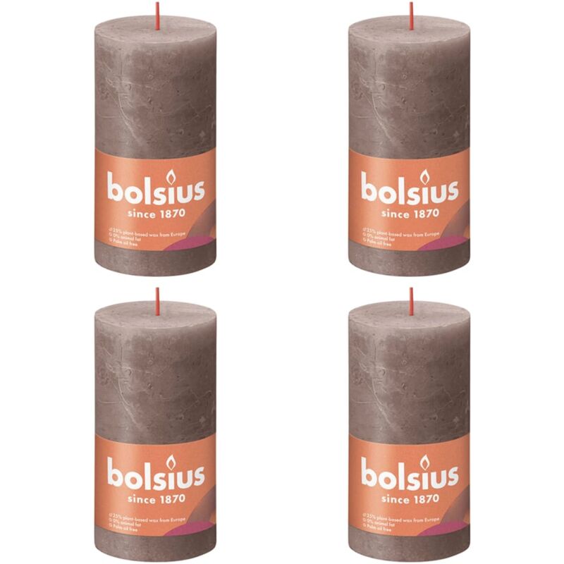 

Velas rústicas Shine 6 unidades gris pardo rústico 130x68 mm - Gris Topo - Bolsius