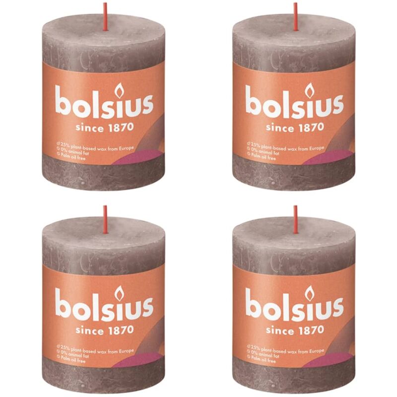 

Velas rústicas Shine 6 unidades gris pardo rústico 80x68 mm - Gris Topo - Bolsius