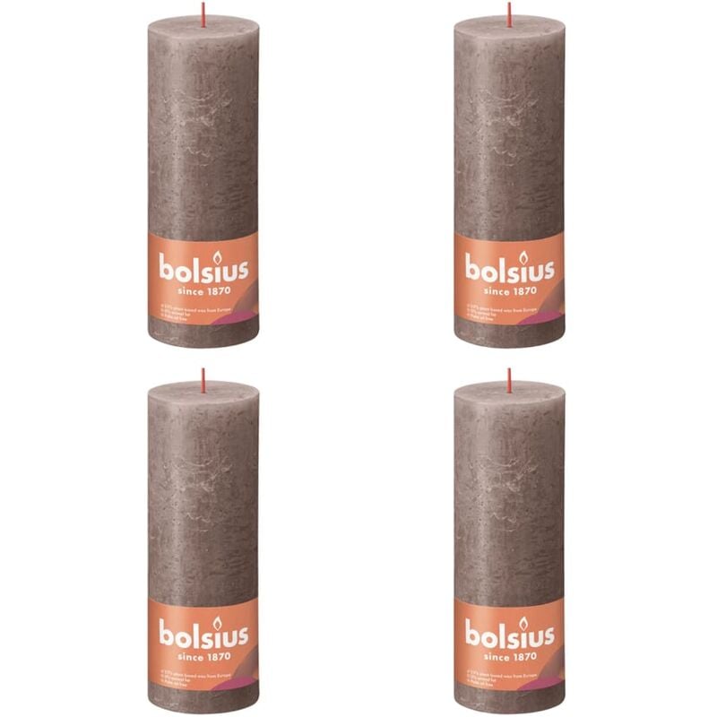 

Velas rústicas Shine 6 unidades gris taupe rústico 190x68 mm - Gris Topo - Bolsius