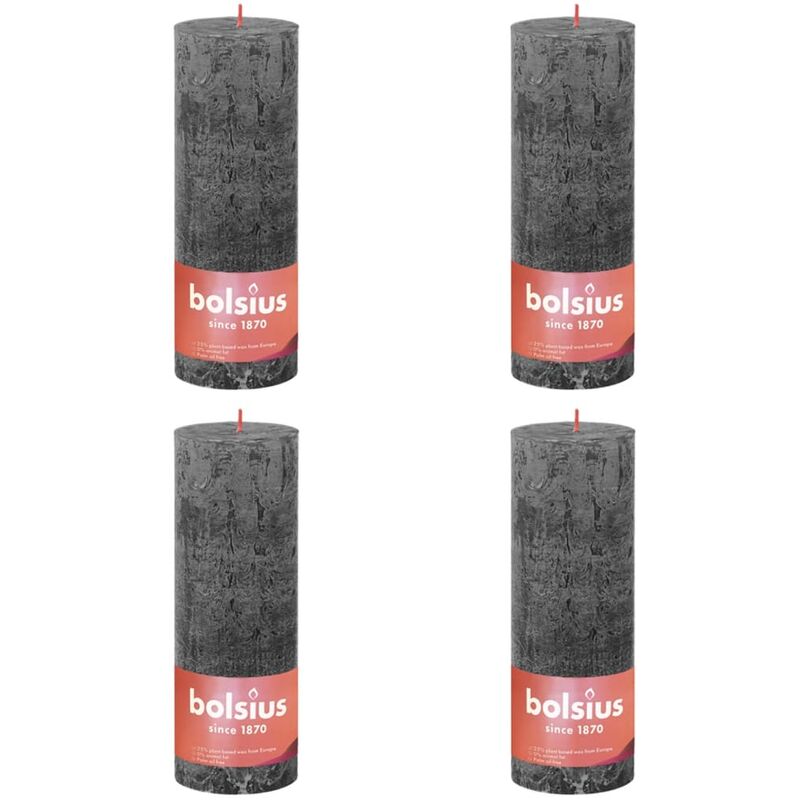 

Velas rústicas Shine 6 unidades gris tormentoso 190x68 mm - Gris - Bolsius