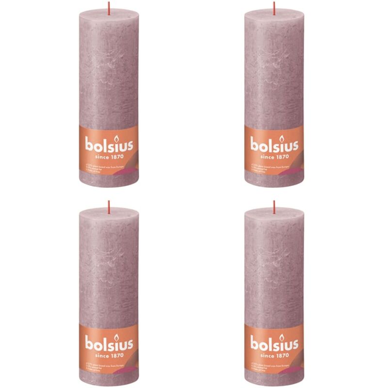 

Velas rústicas Shine 6 unidades rosa ceniza 190x68 mm - Rosa - Bolsius