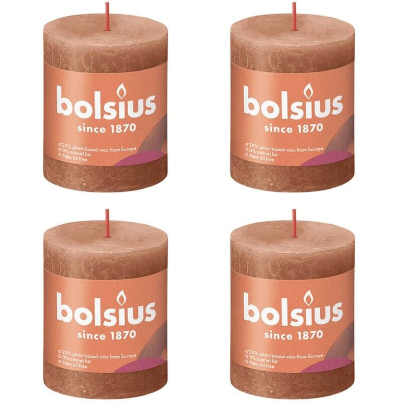 

Velas rústicas Shine 6 unidades rosa rústico 80x68 mm - Rosa - Bolsius