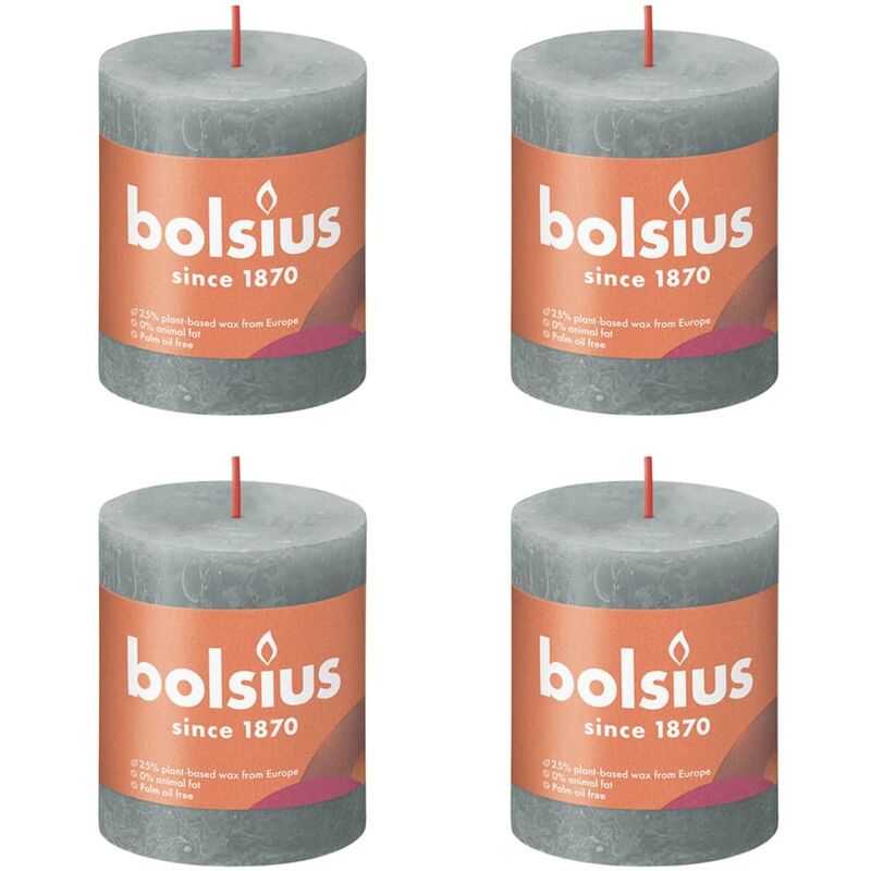 

Velas rústicas Shine 6 unidades verde eucalipto 80x68 mm - Verde - Bolsius