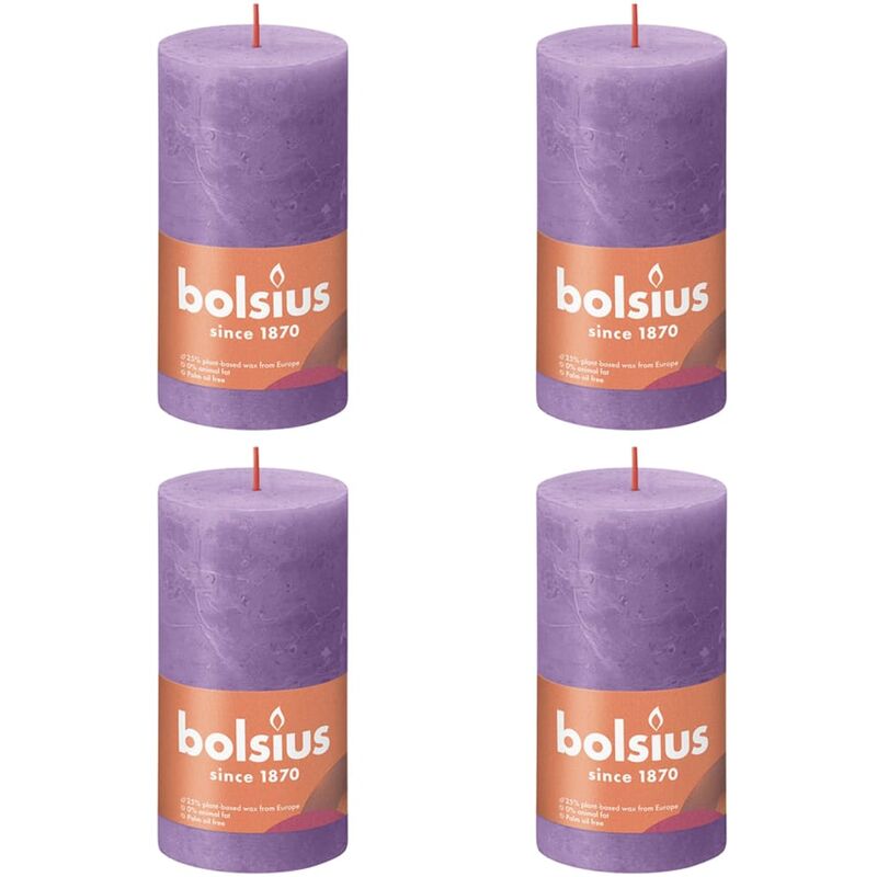 

Velas rústicas Shine 6 unidades violeta vibrante 130x68 mm - Púrpura - Bolsius