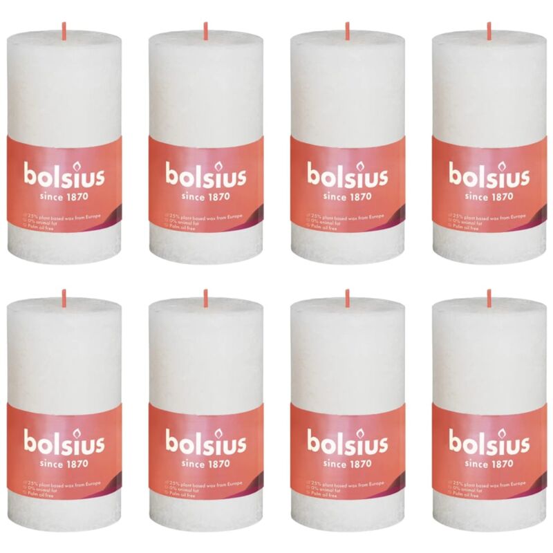 

Velas rústicas Shine 8 unidades perla suave 100x50 mm - Crema - Bolsius