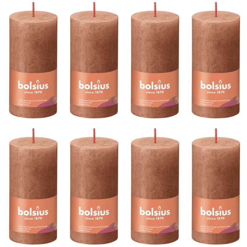 

Velas rústicas Shine 8 unidades rosa rústico 100x50 mm - Rosa - Bolsius