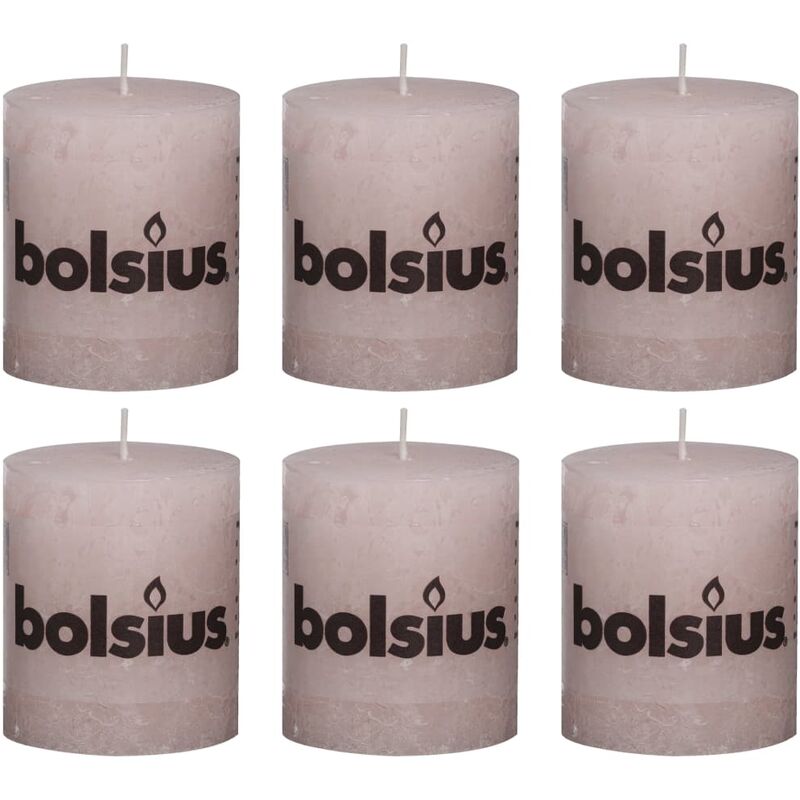 

Velas rústicas 6 unidades rosa pastel 80x68 mm - Rosa - Bolsius