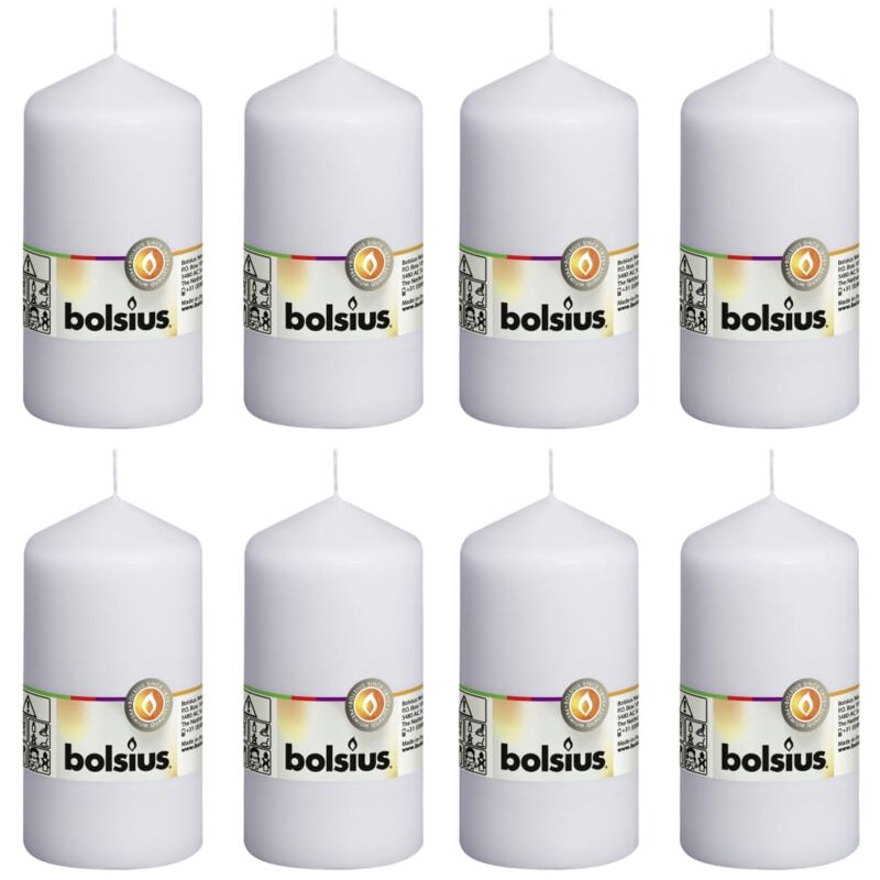 

Velas rústicas 8 unidades blancas 130x68 mm - Blanco - Bolsius
