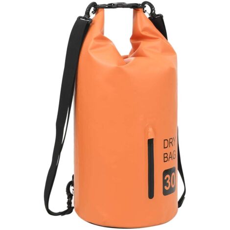 Bolso acuático impermeable con cremallera PVC naranja 30 L
