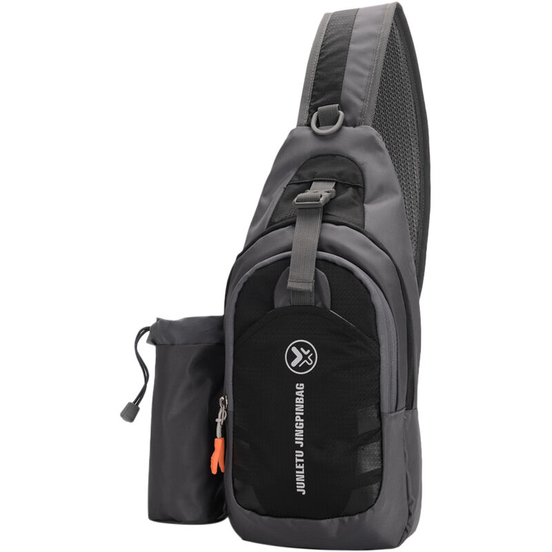 

Junletu - Bolso bandolera en el pecho, bandolera, mochila deportiva de viaje para gimnasio,Negro