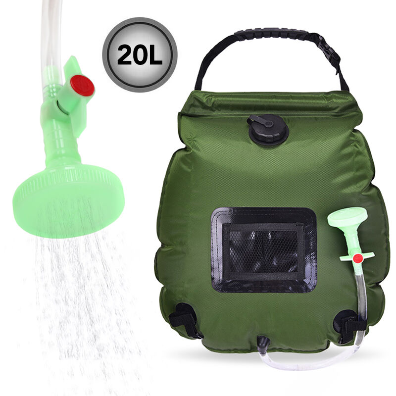 

Bolso de la ducha que acampa al aire libre 20L, bolso solar del almacenamiento de agua, bolso de agua plegable,Ejercito verde