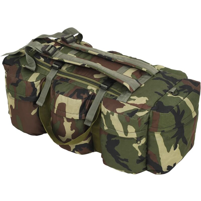 

Bolso de lona estilo militar 3-en-1 120 L camuflaje - Verde