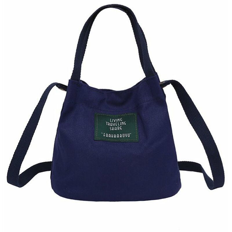 

bolso de mensajero de lona de hombro casual, mini bolso femenino, pequeno bolso de cubo Sen fresco,Armada
