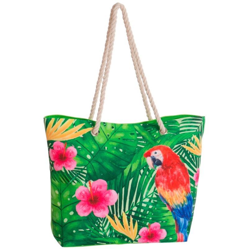 

Lolahome - Bolso loros verde tela de 51x16x36 cm