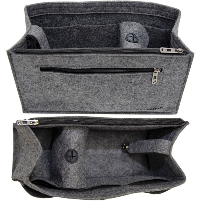 

Dunedesign - Bolso Organizador 30x12x17 cm Bolso adicional fieltro L Bolsillo Interior Gris